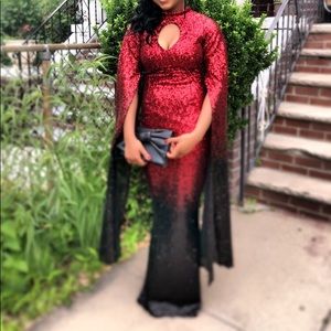 Ombré Sequin Prom Dress